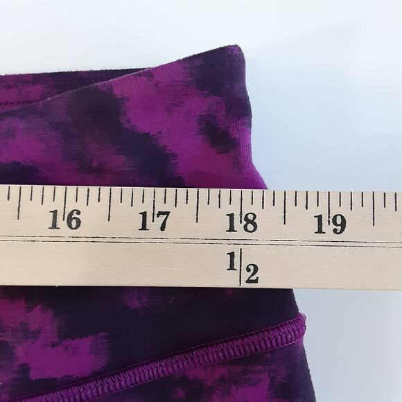 Lululemon Wunder Under Crop II Leggings Black Magenta Marble Womens 10 Low Rise - Picture 9 of 11